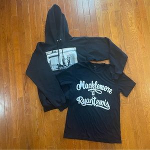 Macklemore & Ryan Lewis Mens M Medium Hoodie & T-Shirt Tee Black Lot